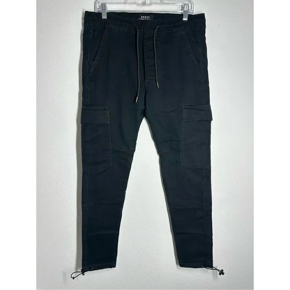 Urban Heritage Cargo Jogger Pants Adult Size M Hi-Rise Black
